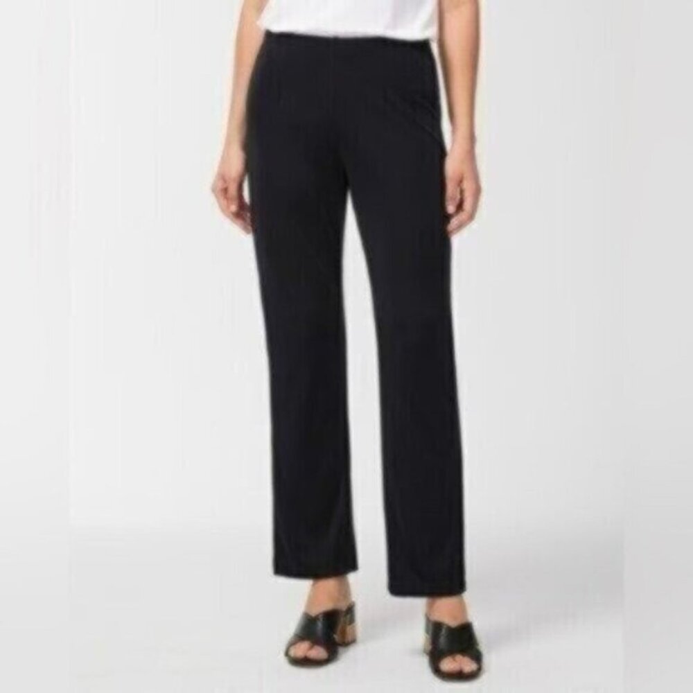 New Chico’s Chic Easywear Pull On Pants Contemporary Flawless Black Wide Leg